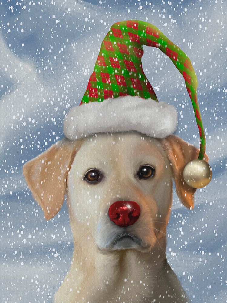 Christmas Cheeky Dog Hat art print by Matthew Piotrowicz for $57.95 CAD