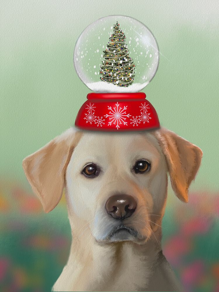 Christmas Cheeky Dog Snowglobe art print by Matthew Piotrowicz for $57.95 CAD