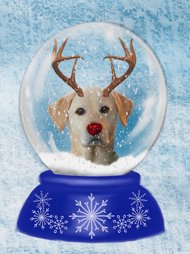 Christmas Cheeky Snowglobe Dog Antlers art print by Matthew Piotrowicz for $57.95 CAD