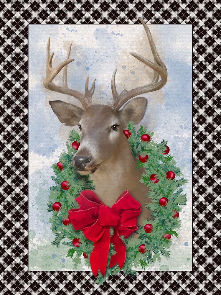 Christmas Deer Wreath art print by Matthew Piotrowicz for $57.95 CAD