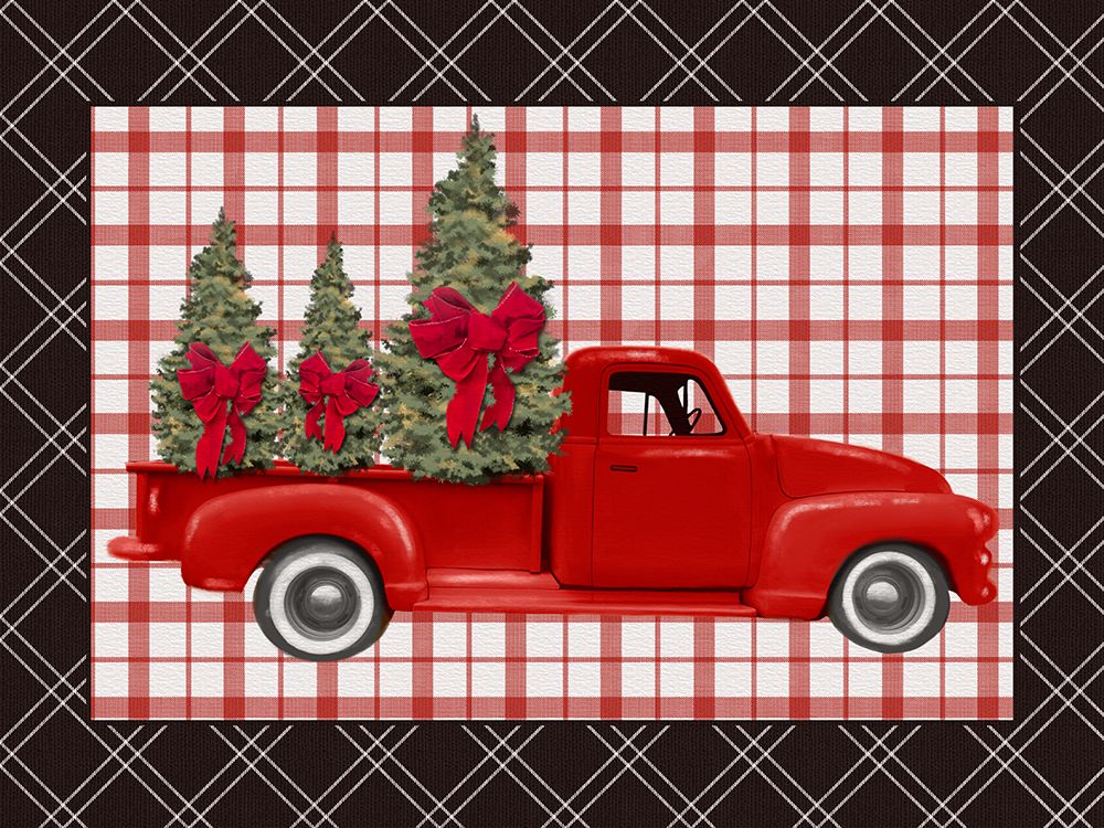 Christmas Vintage Truck With Trees art print by Matthew Piotrowicz for $57.95 CAD