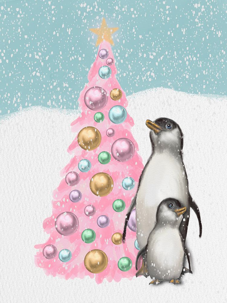 Pastel Pink Tree Penguins art print by Matthew Piotrowicz for $57.95 CAD