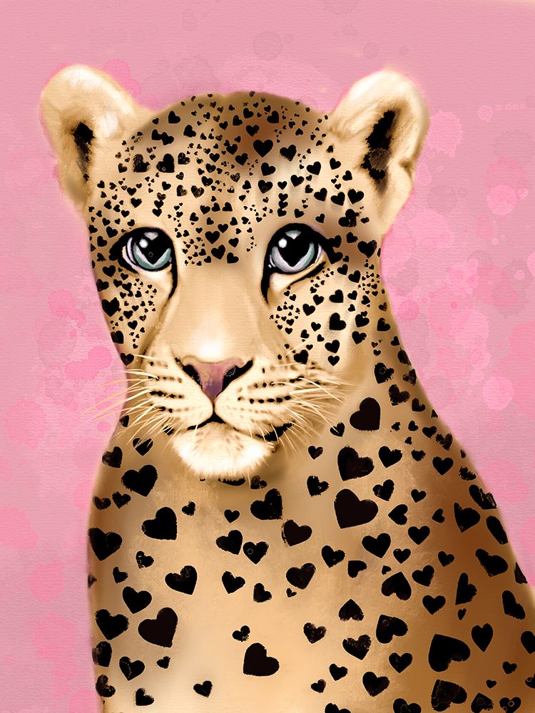 Leopard Heart Pink Background art print by Matthew Piotrowicz for $57.95 CAD