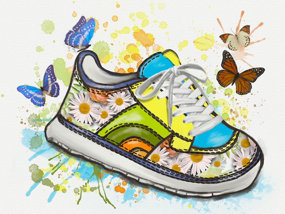 Sneaker Floral Butterfly art print by Matthew Piotrowicz for $57.95 CAD