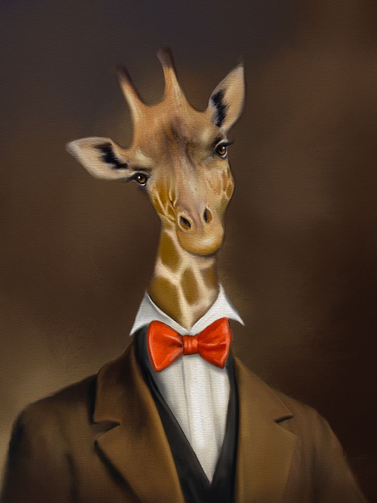 Gentleman Giraffe Bowtie art print by Matthew Piotrowicz for $57.95 CAD