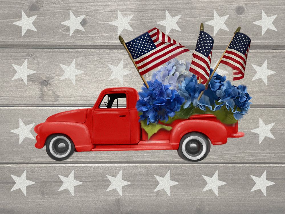 Patriotic Classic Truck art print by Matthew Piotrowicz for $57.95 CAD
