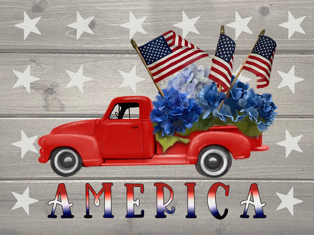 Patriotic Classic Truck America art print by Matthew Piotrowicz for $57.95 CAD