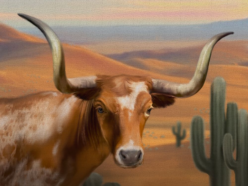Longhorn Western Landscape art print by Matthew Piotrowicz for $57.95 CAD