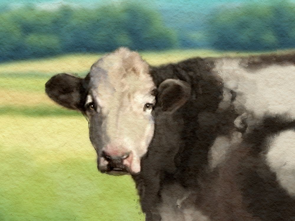 Farm Green Landscape Cow art print by Matthew Piotrowicz for $57.95 CAD