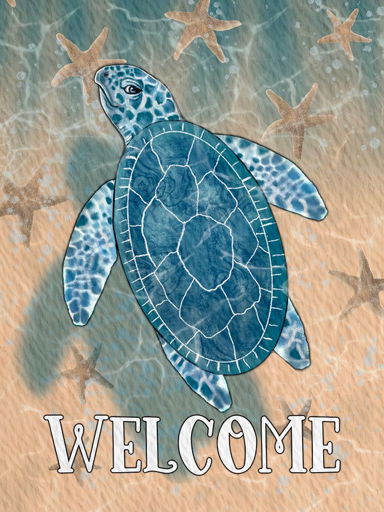 Sandy Sea Turtle Welcome art print by Matthew Piotrowicz for $57.95 CAD