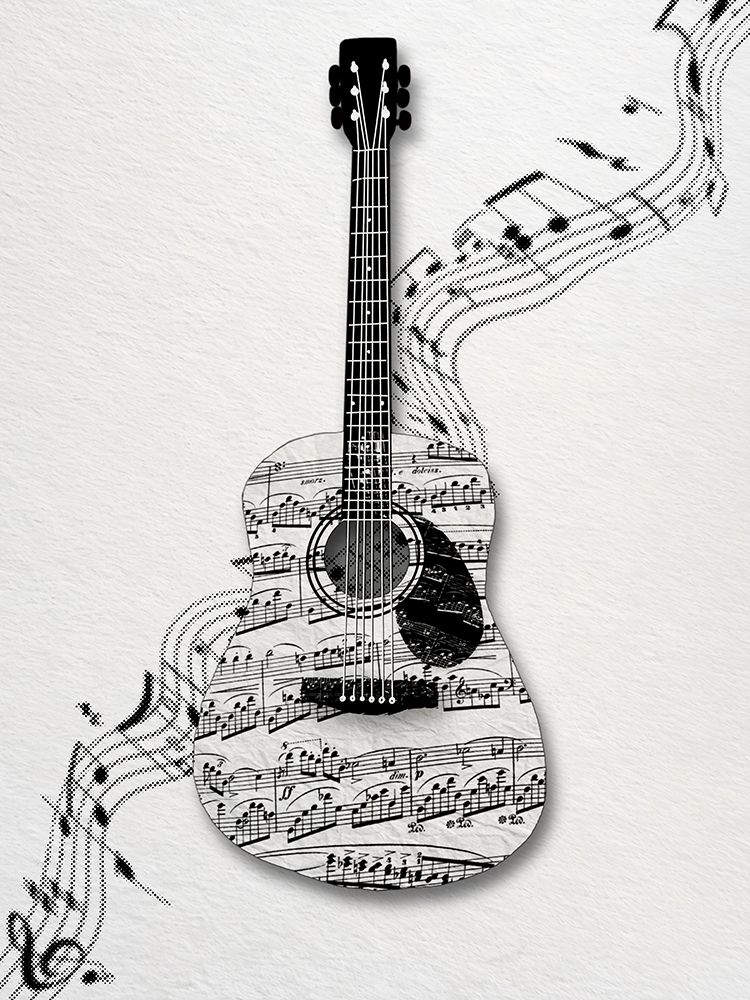 Music Guitar BW art print by Matthew Piotrowicz for $57.95 CAD