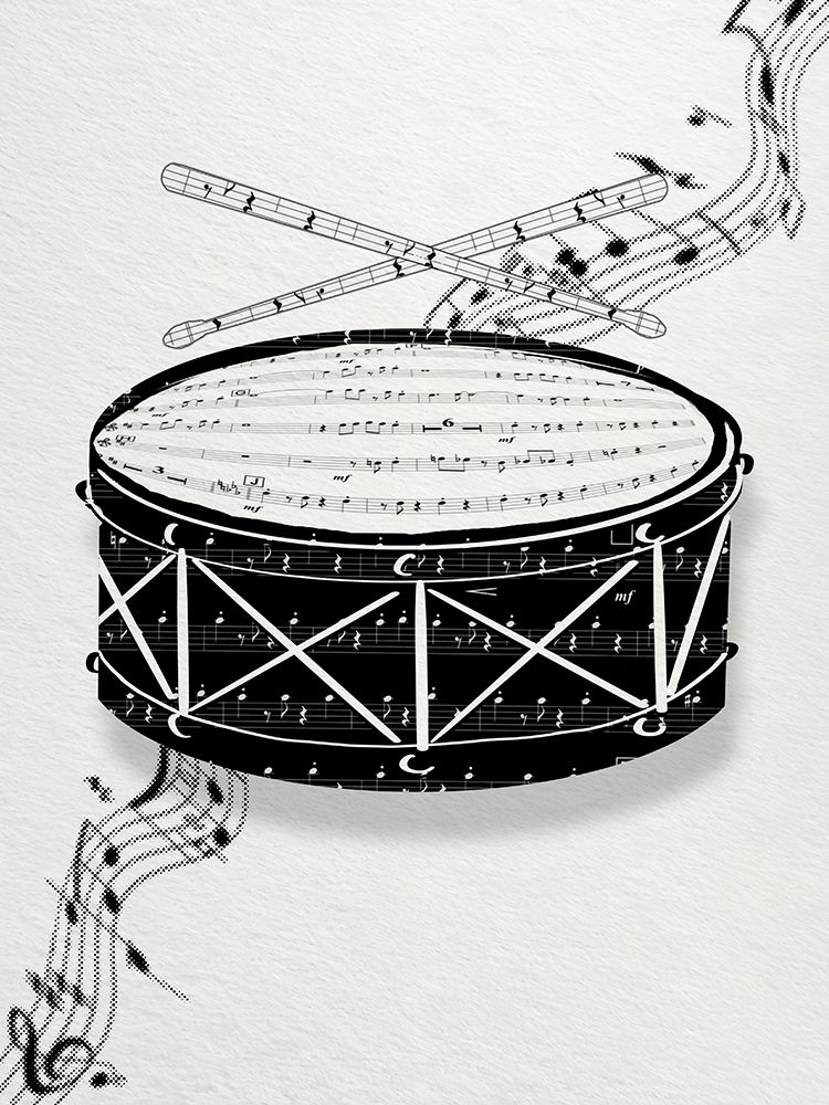Music Drum BW art print by Matthew Piotrowicz for $57.95 CAD