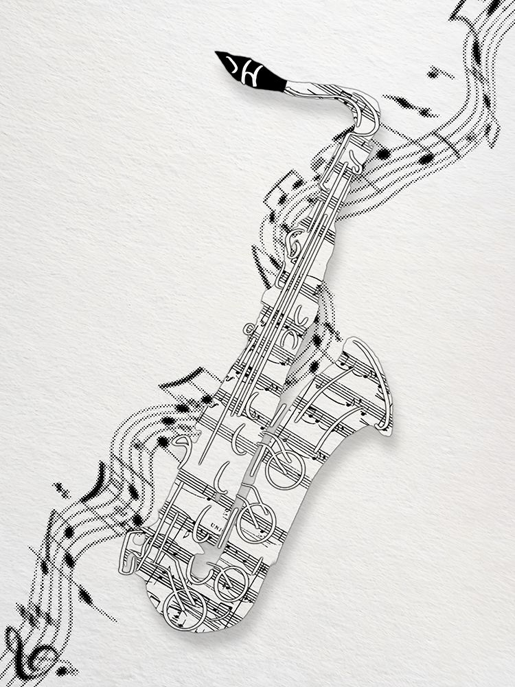 Music Saxophone BW art print by Matthew Piotrowicz for $57.95 CAD