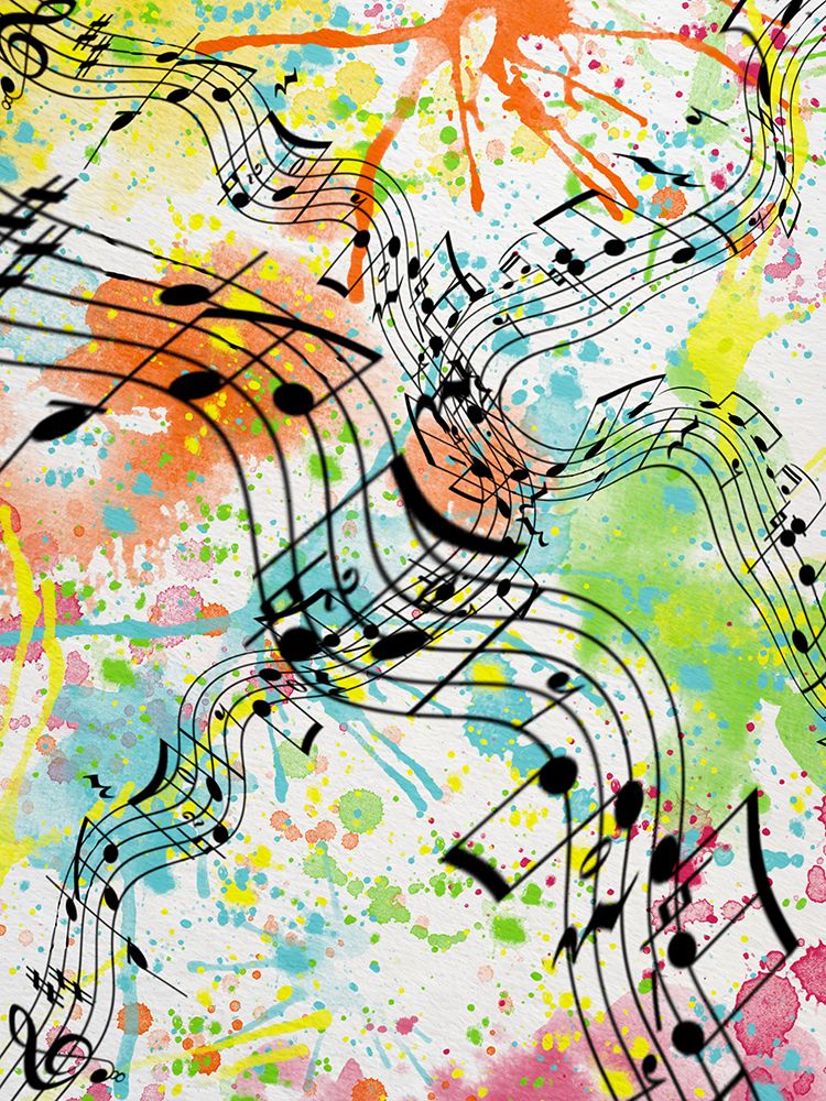 Music Note Waves Color Splash art print by Matthew Piotrowicz for $57.95 CAD
