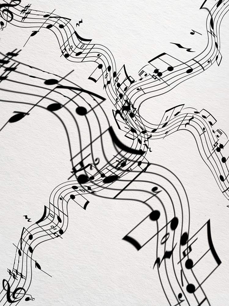 Music Note Waves BW art print by Matthew Piotrowicz for $57.95 CAD