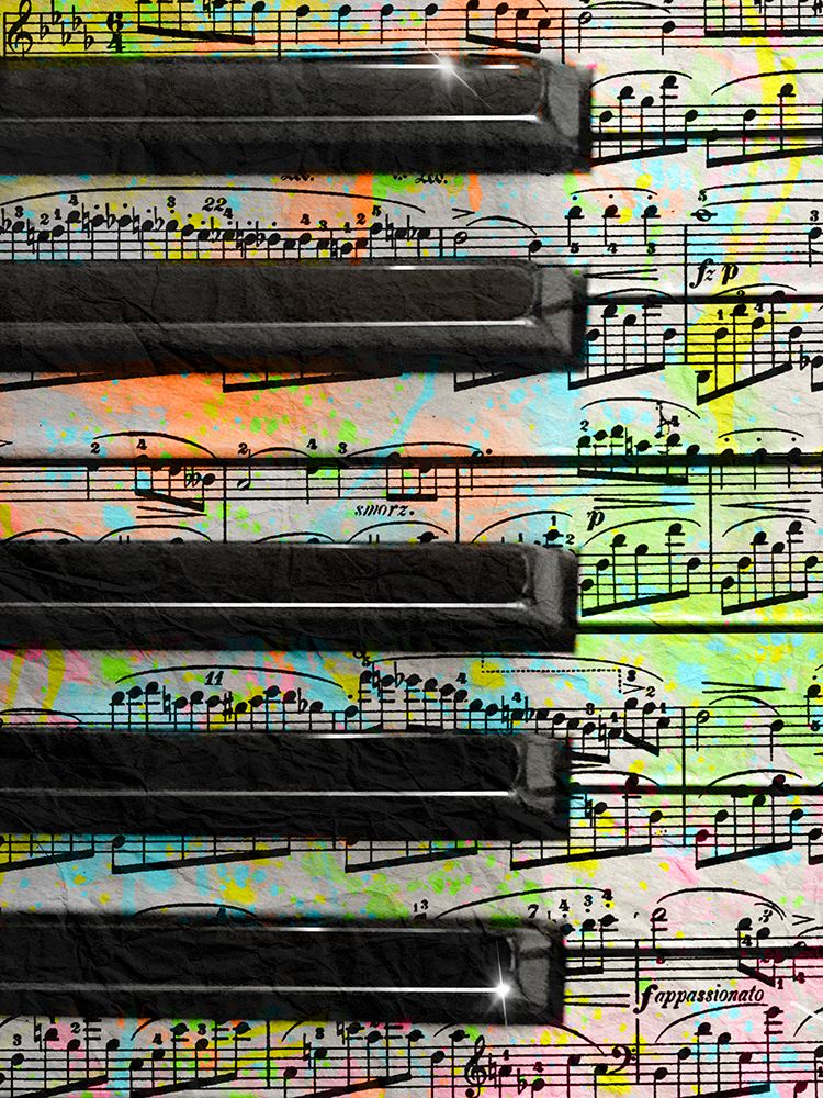Music Piano Keys Color Splash art print by Matthew Piotrowicz for $57.95 CAD
