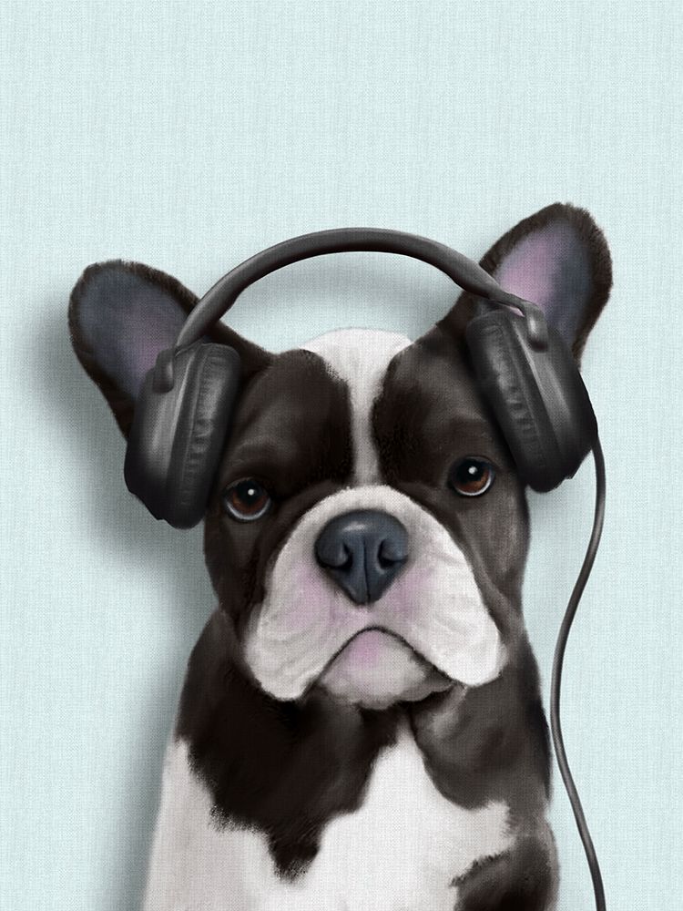Music Dog French Bulldog art print by Matthew Piotrowicz for $57.95 CAD