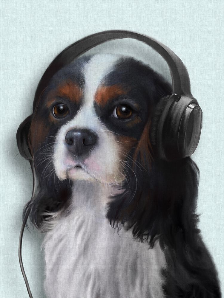 Music Dog King Charles Spaniel art print by Matthew Piotrowicz for $57.95 CAD