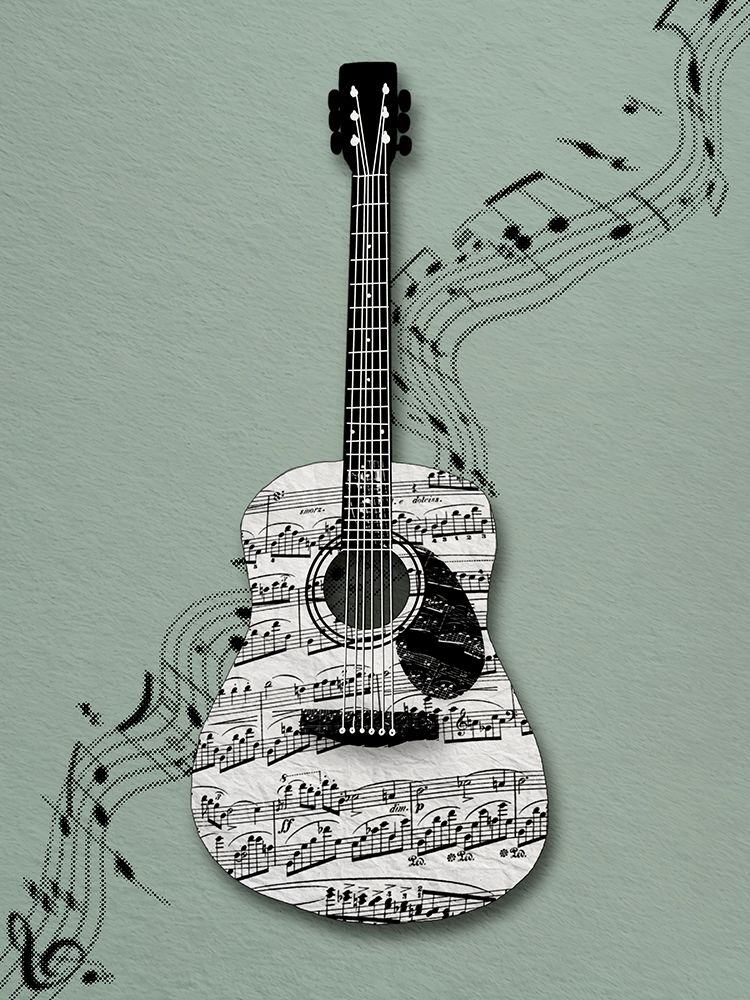 Music Guitar Cobalt Green art print by Matthew Piotrowicz for $57.95 CAD