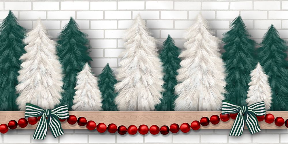 Christmas Trees Mantel 3 art print by Matthew Piotrowicz for $57.95 CAD