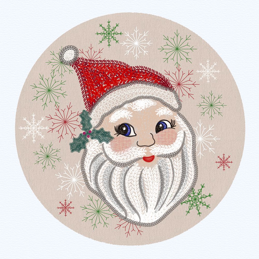 Christmas Embroidery Santa art print by Matthew Piotrowicz for $57.95 CAD