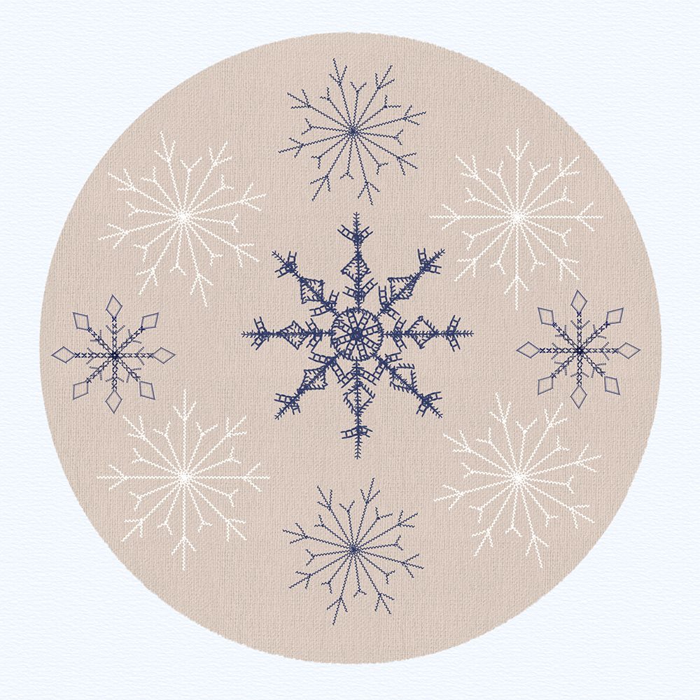 Christmas Embroidery Snowflakes art print by Matthew Piotrowicz for $57.95 CAD