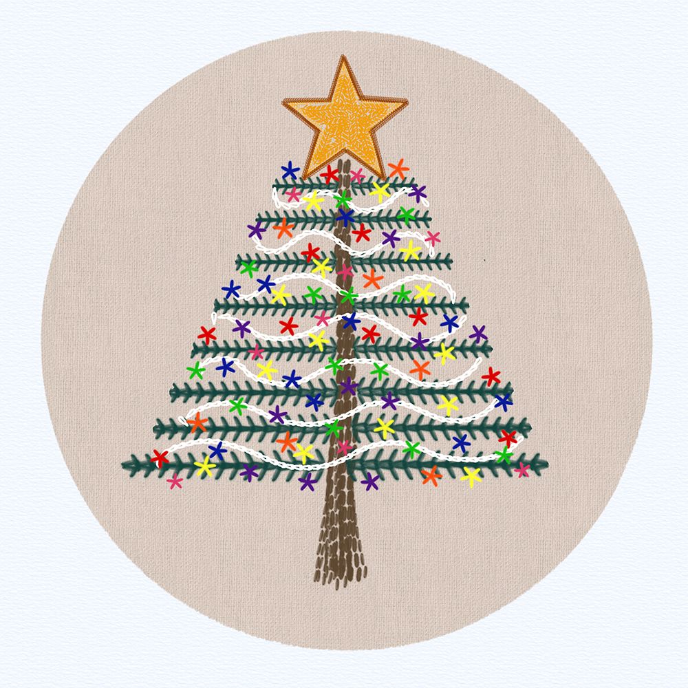 Christmas Embroidery Tree 2 art print by Matthew Piotrowicz for $57.95 CAD