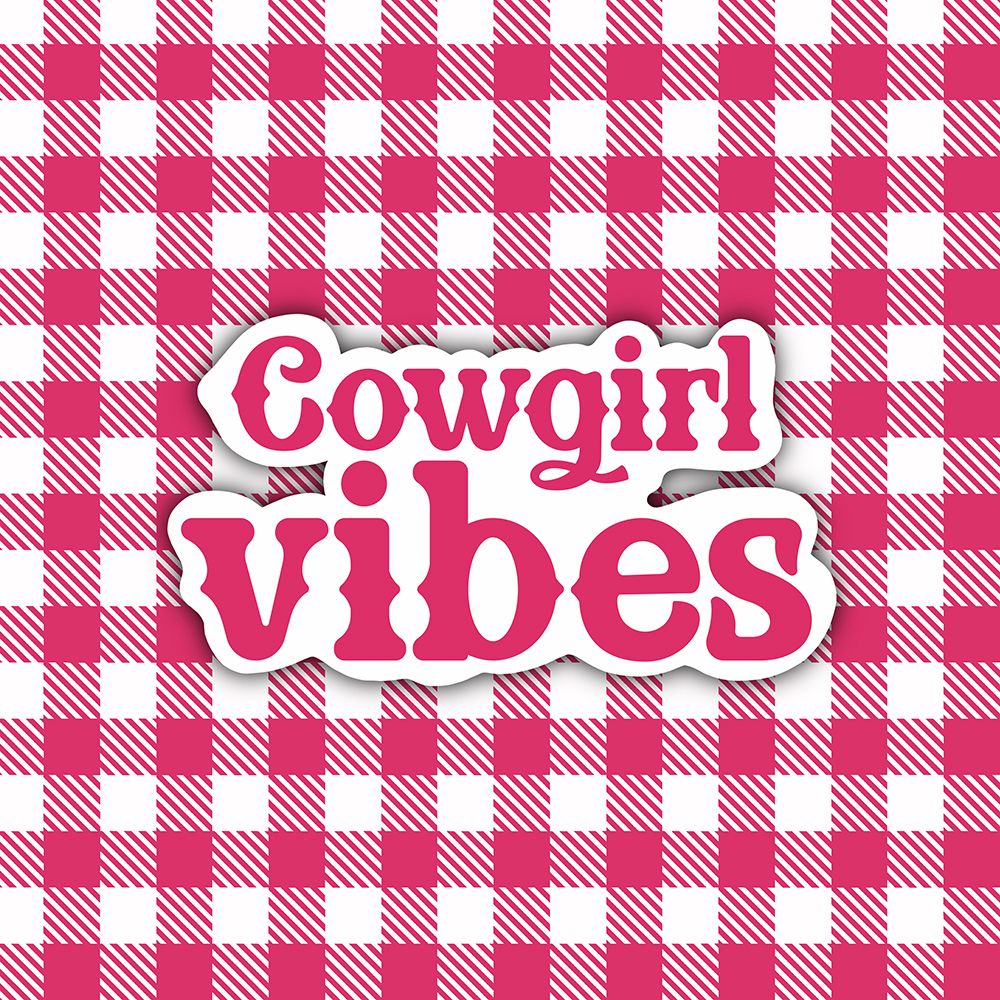 Pink Plaid Cowgirl Vibes art print by Matthew Piotrowicz for $57.95 CAD