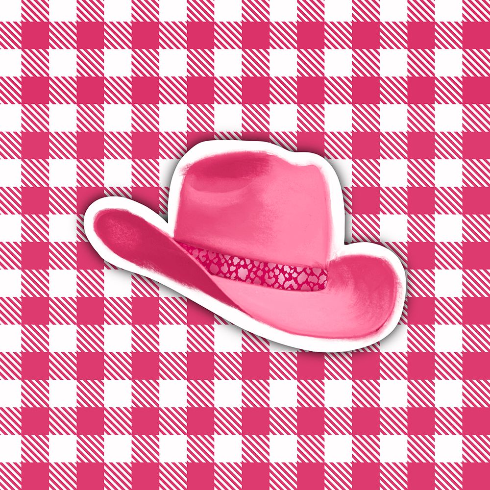 Pink Plaid Cowgirl Hat art print by Matthew Piotrowicz for $57.95 CAD