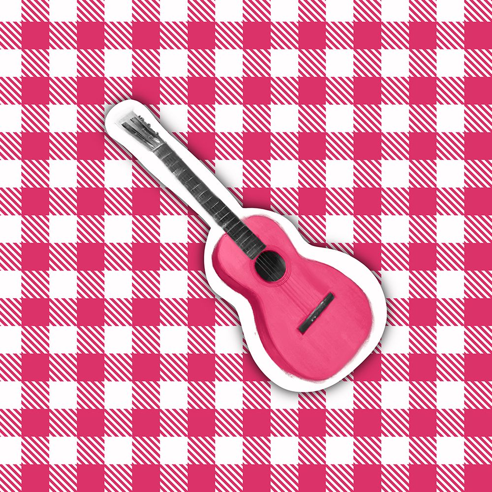 Pink Plaid Guitar art print by Matthew Piotrowicz for $57.95 CAD