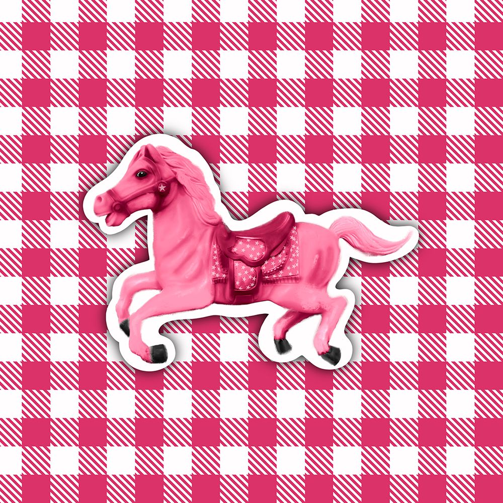 Pink Plaid Horse art print by Matthew Piotrowicz for $57.95 CAD