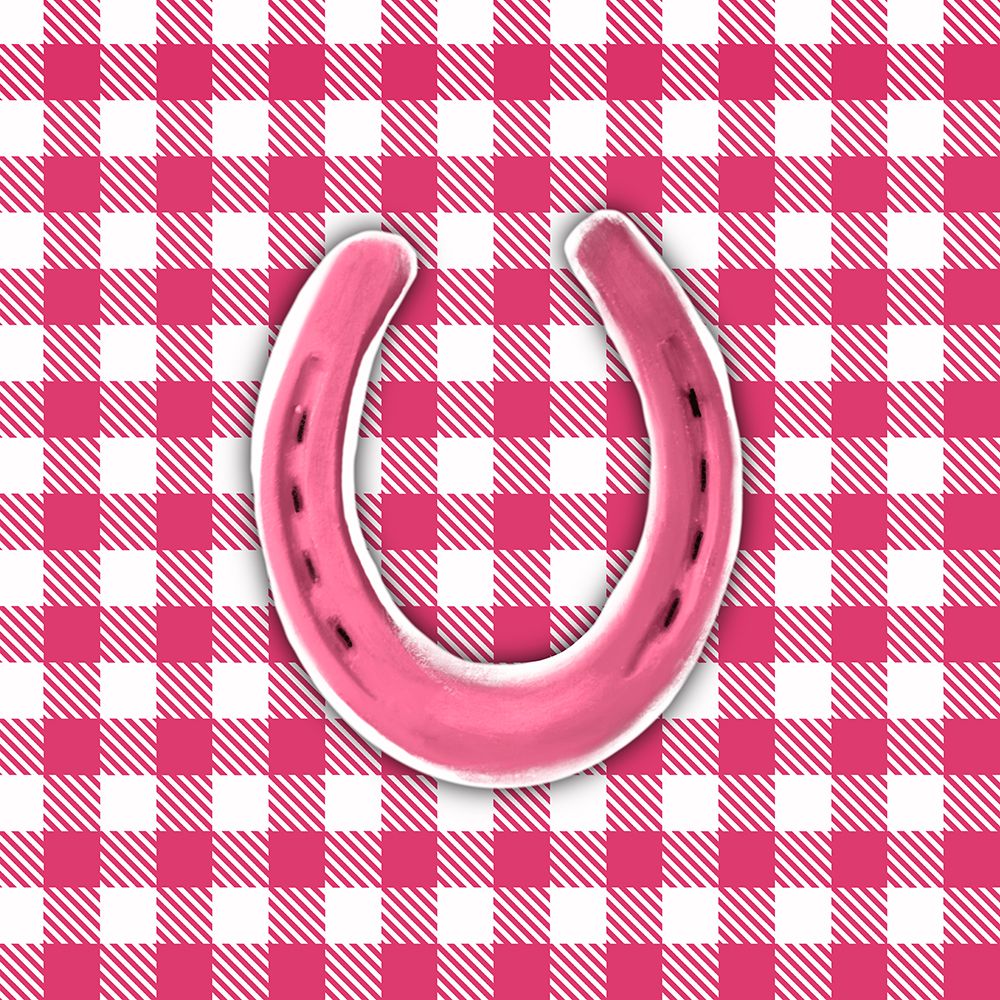 Pink Plaid Horseshoe art print by Matthew Piotrowicz for $57.95 CAD