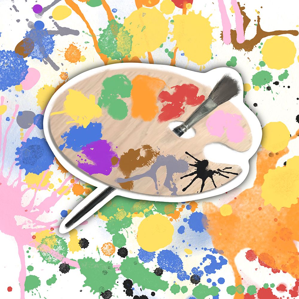 Paint Splashes Artist Pallete art print by Matthew Piotrowicz for $57.95 CAD