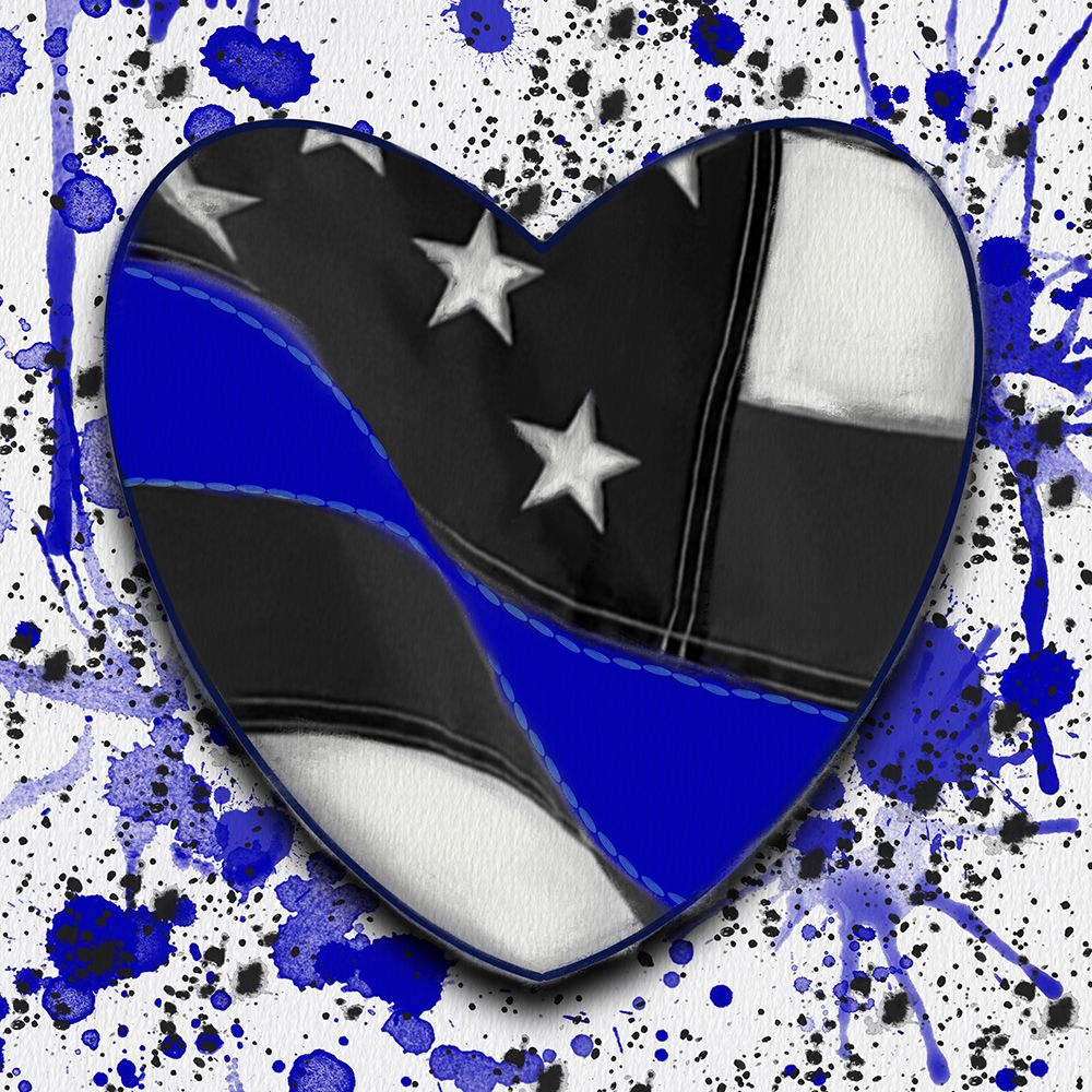 Police Blue Line Heart art print by Matthew Piotrowicz for $57.95 CAD