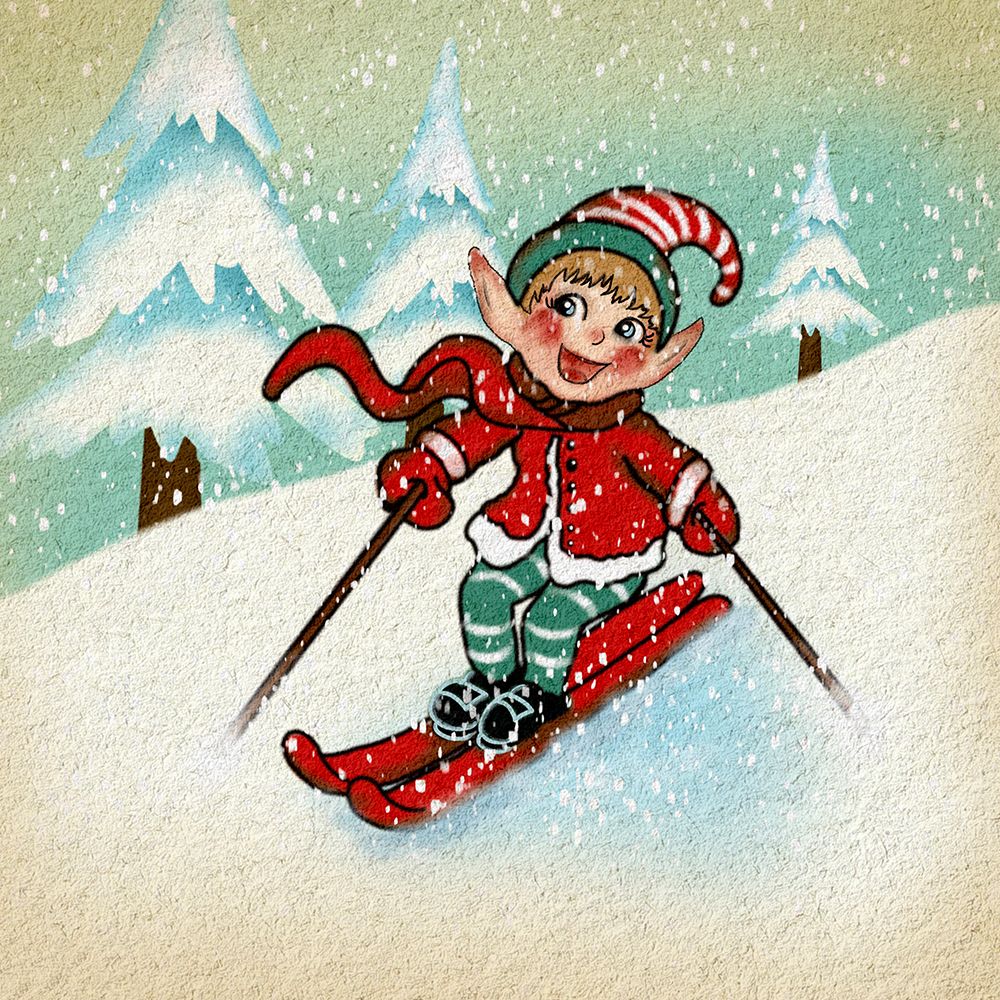 Elf Skiing art print by Matthew Piotrowicz for $57.95 CAD