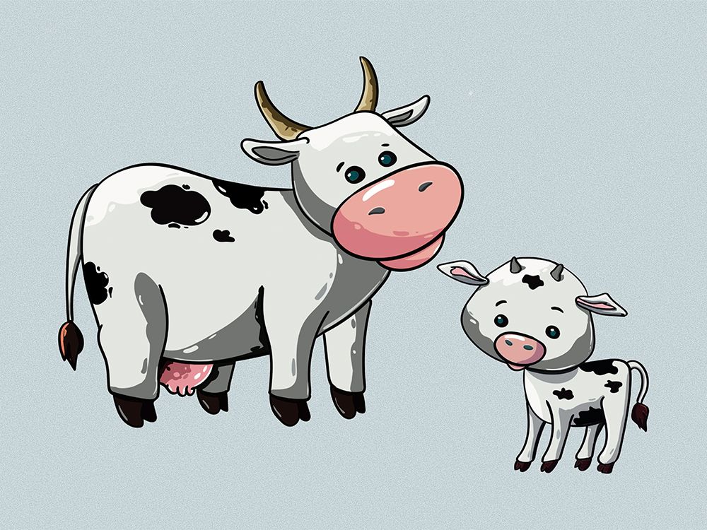 Carefree Cow And Calf art print by Renel Peters for $57.95 CAD