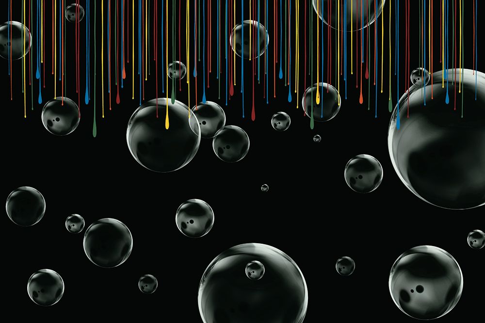 Paint Drips And Bubbles On Black art print by Renel Peters for $57.95 CAD