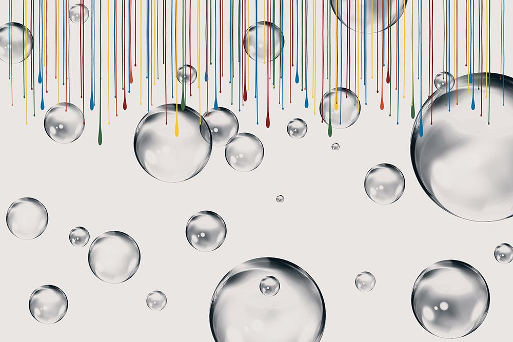 Paint Drips And Bubbles On White art print by Renel Peters for $57.95 CAD