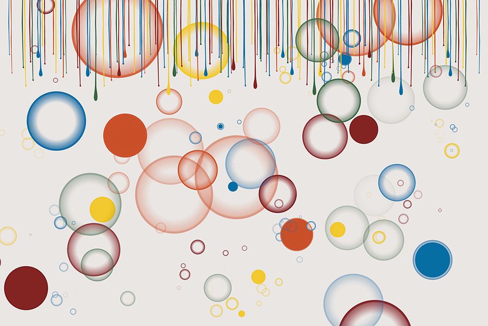 Paint Drips And Circles On White art print by Renel Peters for $57.95 CAD