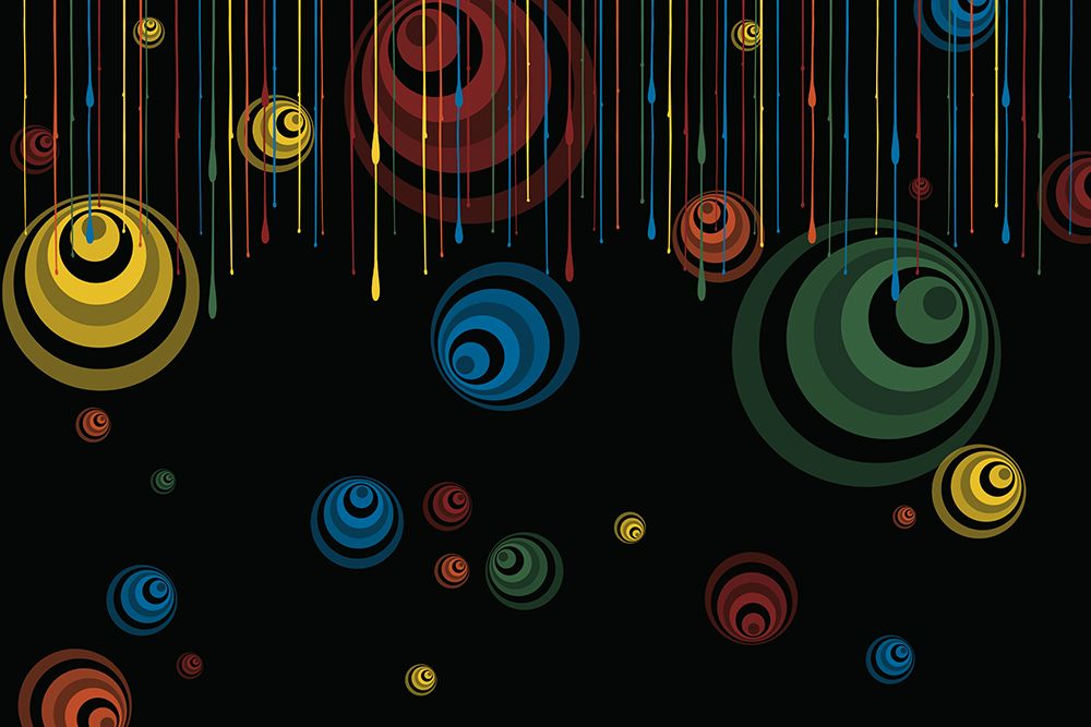 Retro Paint Drips On Black art print by Renel Peters for $57.95 CAD