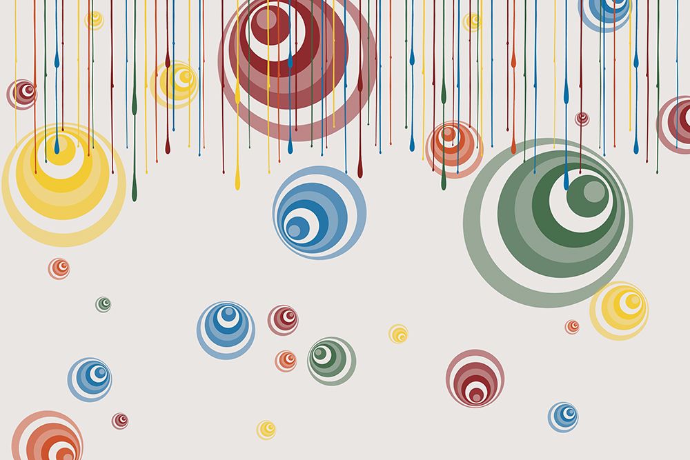 Retro Paint Drips On White art print by Renel Peters for $57.95 CAD