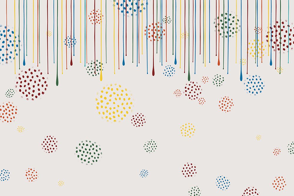 Paint Drips And Polka Dots On White art print by Renel Peters for $57.95 CAD