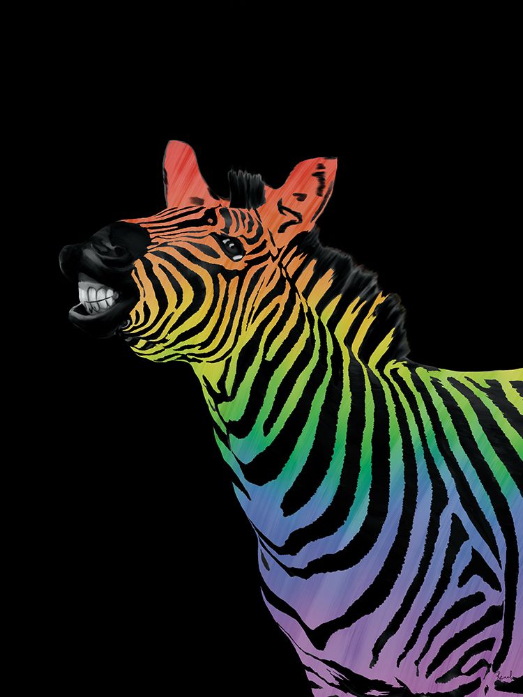 Cheeky Zebra In Rainbow art print by Renel Peters for $57.95 CAD