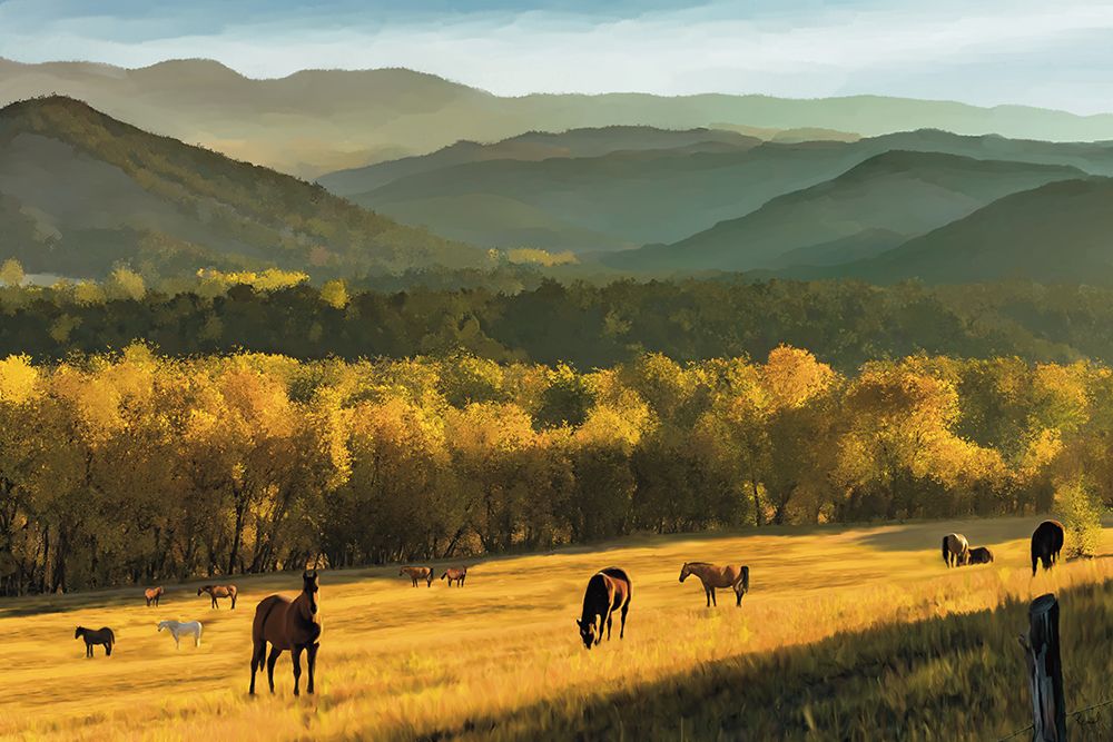 Grazing Horses art print by Renel Peters for $57.95 CAD