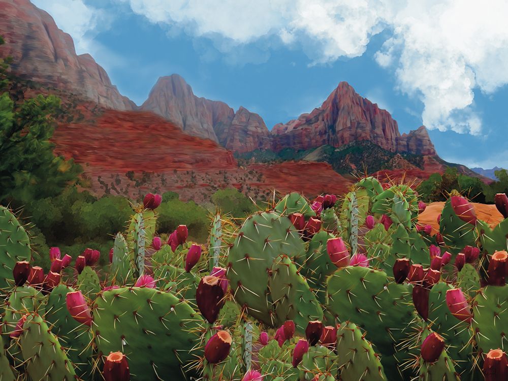 Cactus In The Mountains art print by Renel Peters for $57.95 CAD
