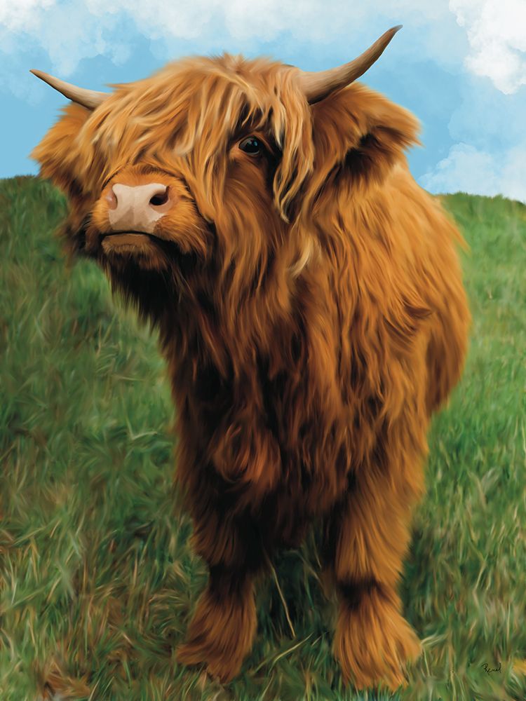 Mini Highland Cow art print by Renel Peters for $57.95 CAD