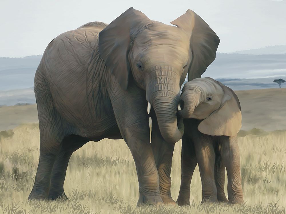 Elephant Mother And Child art print by Renel Peters for $57.95 CAD