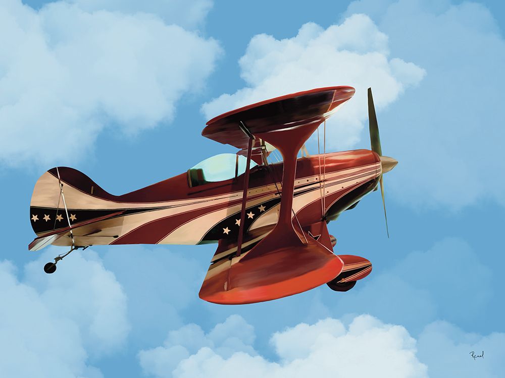 Airplane Series Flying Red art print by Renel Peters for $57.95 CAD