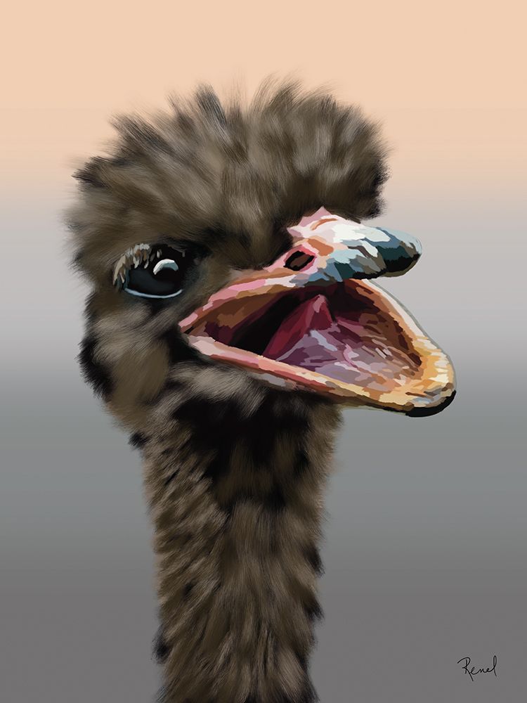 Animals With Attitude Ostrich art print by Renel Peters for $57.95 CAD