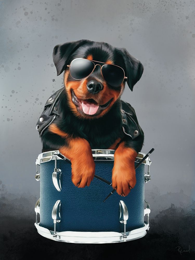 Canine Band Drummer art print by Renel Peters for $57.95 CAD
